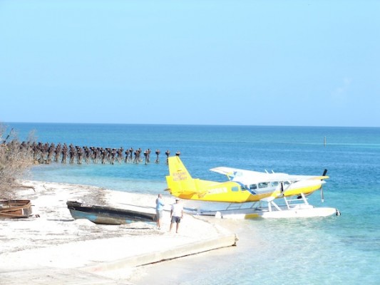 Seaplane charters carry sightseeers from Key West to the Dry Tortugas in about 45 minutes. Call ToursKeyWest.com at 888-667-4386 to make Dry Tortugas ferry or seaplane reservations.