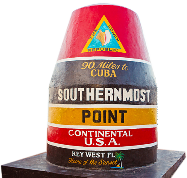 The Key West FL Buoy - southernmost point continental USA